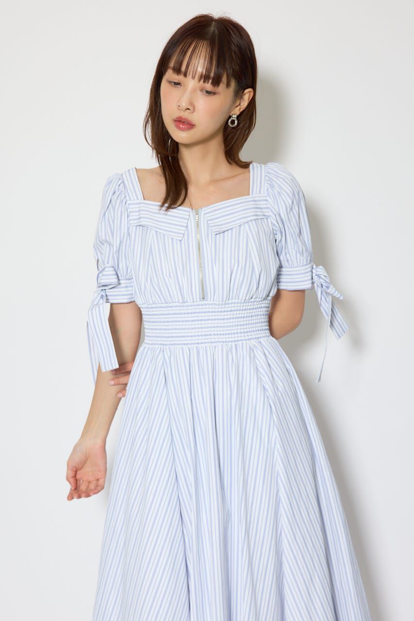 rienda「リボンスリーブフレアワンピース」|ワンピース|