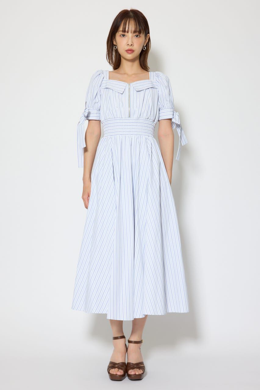 rienda「リボンスリーブフレアワンピース」|ワンピース|