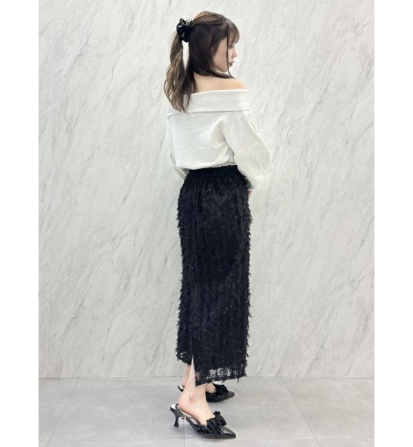 dazzlin「フェザーライクレースIラインスカート」|スカート|