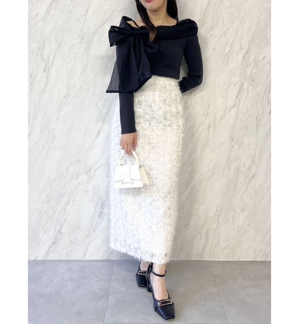 dazzlin「フェザーライクレースIラインスカート」|スカート|