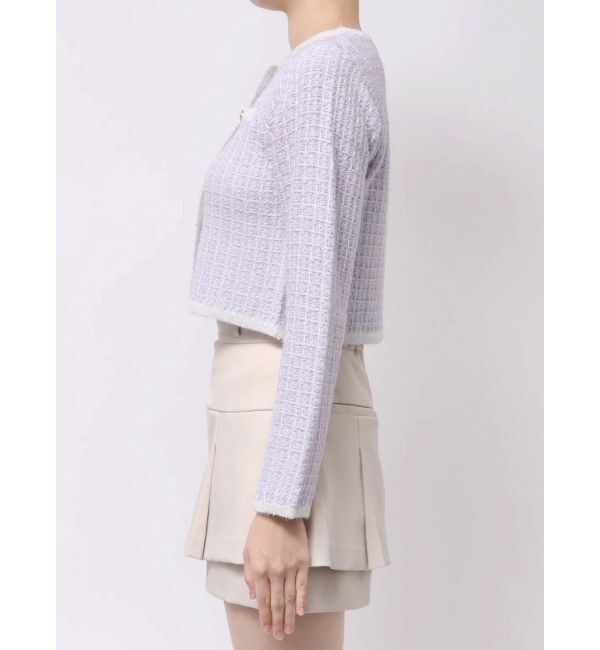 dazzlin「ツイードライクショートニットジャケット」|カーディガン|