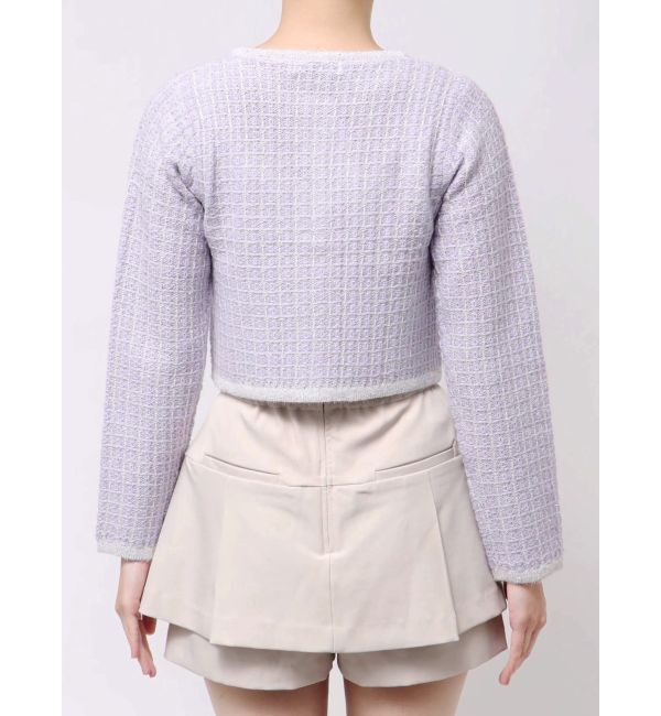 dazzlin「ツイードライクショートニットジャケット」|カーディガン|