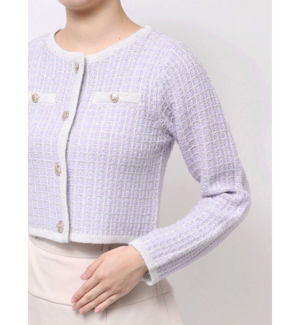 dazzlin「ツイードライクショートニットジャケット」|カーディガン|