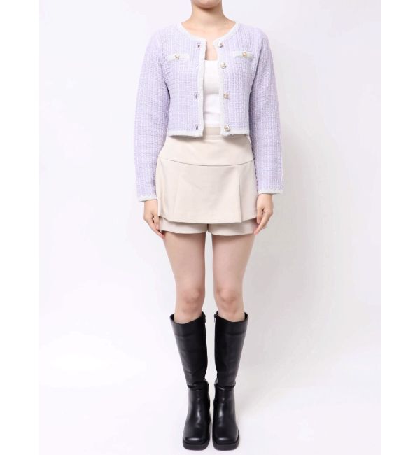 dazzlin「ツイードライクショートニットジャケット」|カーディガン|