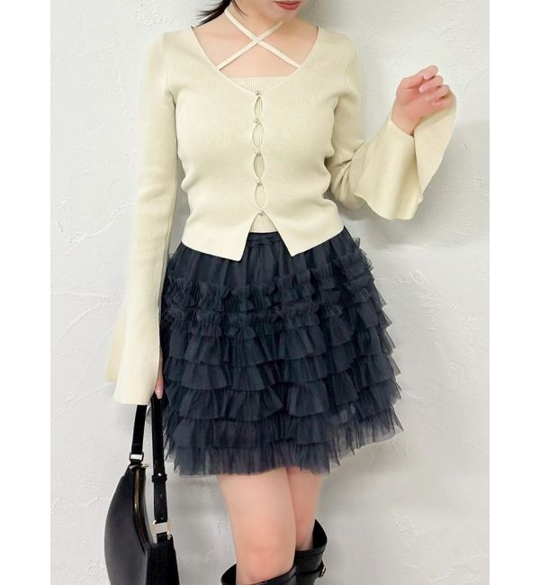 dazzlin「ボリュームフリルチュールミニスカート」|スカート|