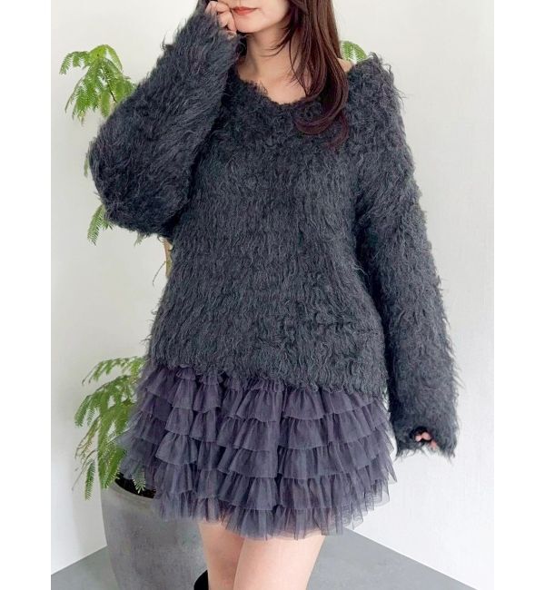 dazzlin「ボリュームフリルチュールミニスカート」|スカート|