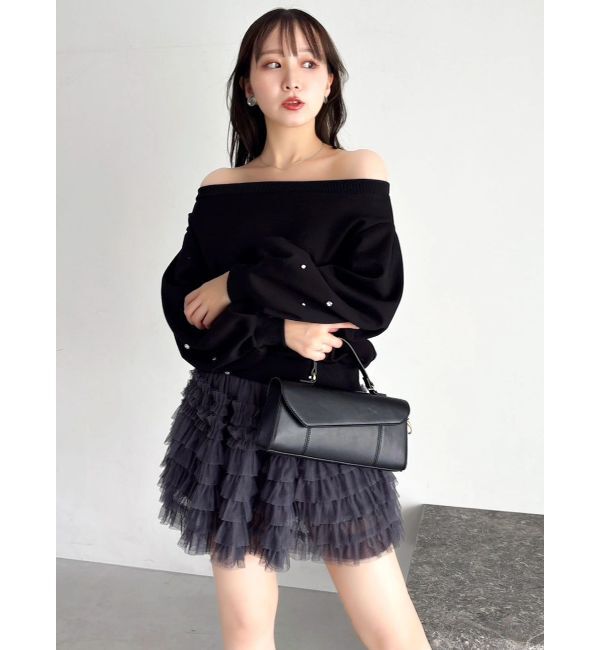dazzlin「ボリュームフリルチュールミニスカート」|スカート|