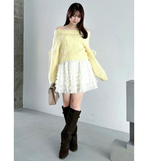 dazzlin「ボリュームフリルチュールミニスカート」|スカート|