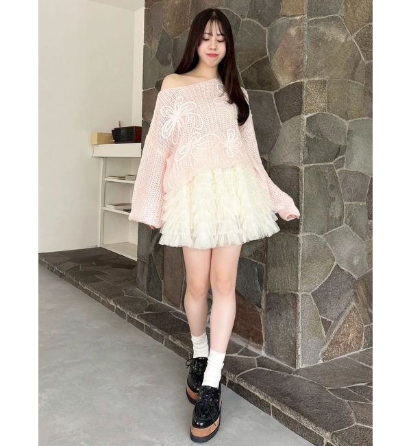 dazzlin「ボリュームフリルチュールミニスカート」|スカート|