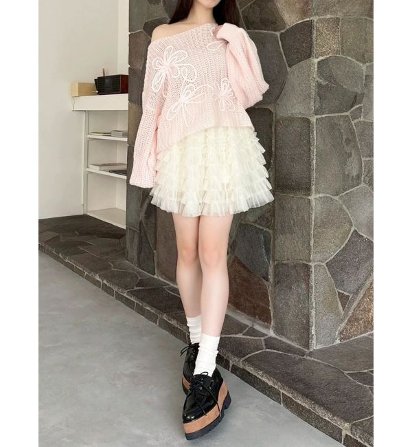 dazzlin「ボリュームフリルチュールミニスカート」|スカート|