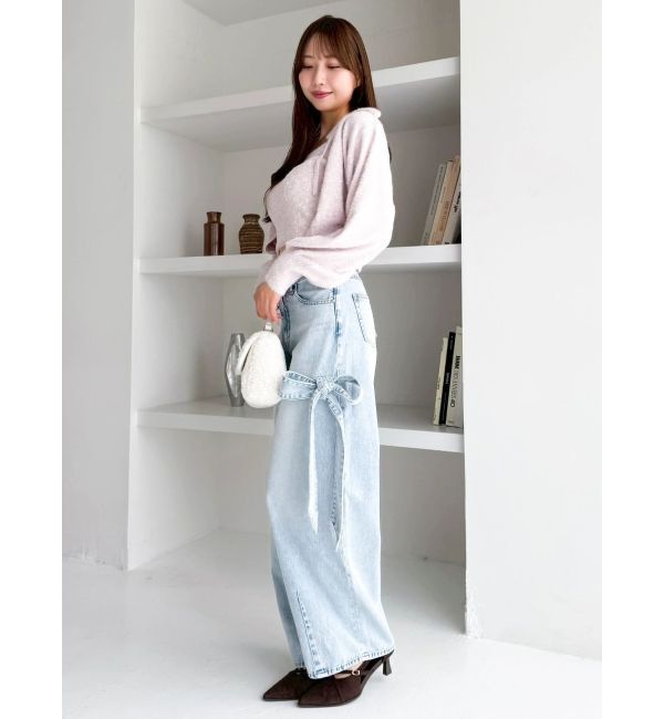 dazzlin「ミニシャギーラメニットカーデトップス」|カーディガン|