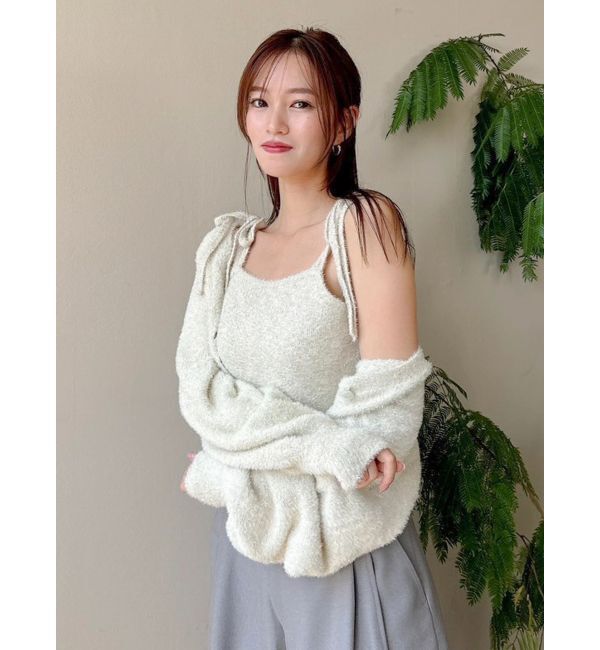 dazzlin「ミニシャギーラメニットカーデトップス」|カーディガン|