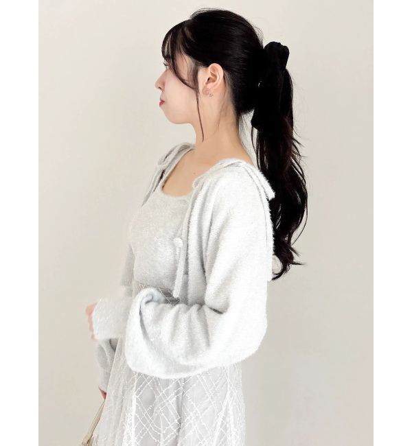 dazzlin「ミニシャギーラメニットカーデトップス」|カーディガン|