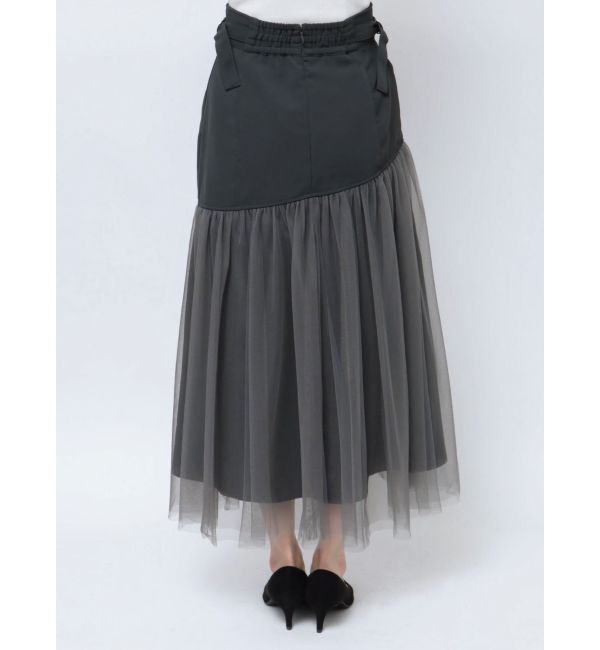 MERCURYDUO「コルセットチュールドッキングフレアスカート」|スカート|