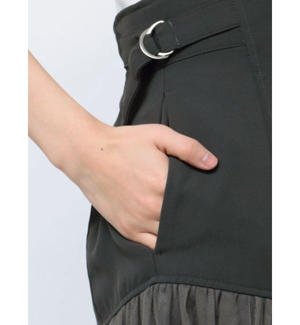 MERCURYDUO「コルセットチュールドッキングフレアスカート」|スカート|