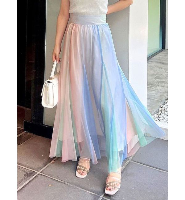 MERCURYDUO「グラデーションチュールボリュームスカート」|スカート|