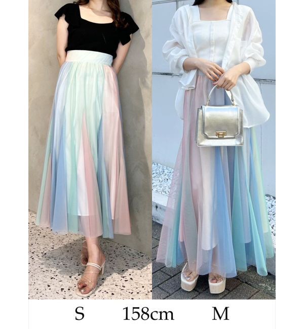 MERCURYDUO「グラデーションチュールボリュームスカート」|スカート|
