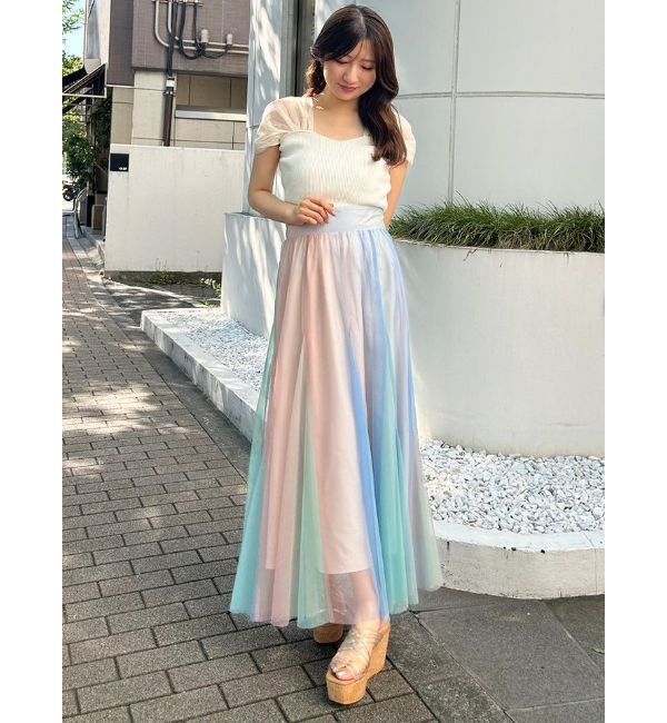 MERCURYDUO「グラデーションチュールボリュームスカート」|スカート|