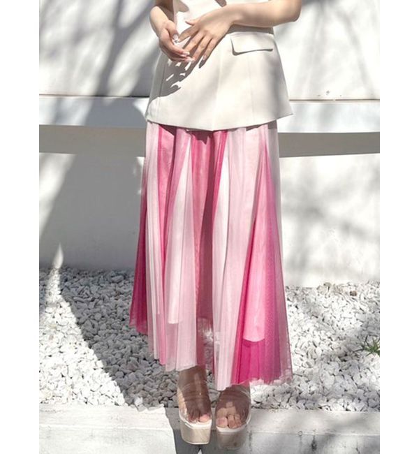 MERCURYDUO「グラデーションチュールボリュームスカート」|スカート|ピンク