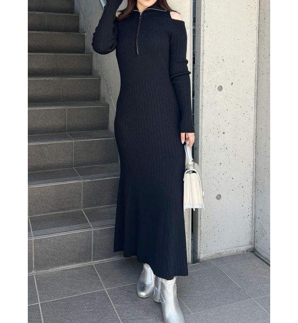 MERCURYDUO「ZIPマーメイドニットワンピース」|ワンピース|