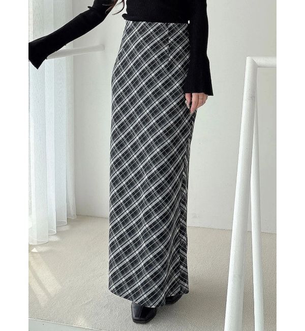 MERCURYDUO「バイアスナロースカート」|スカート|ブラック