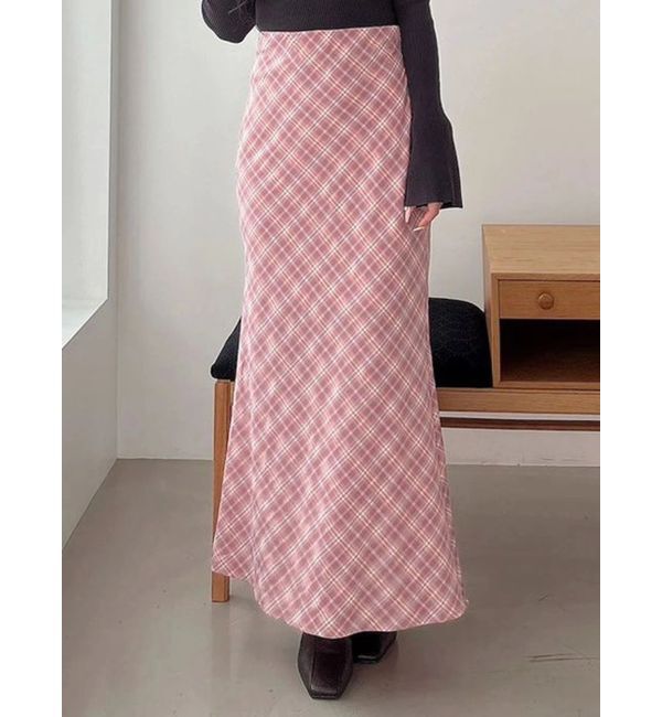 MERCURYDUO「バイアスナロースカート」|スカート|ピンク