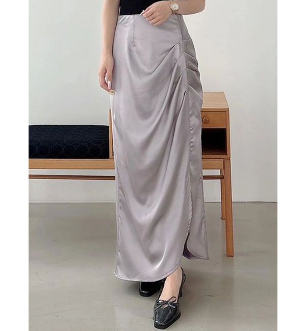 MERCURYDUO「【WEB限定カラーあり】アシメタックナロースカート」|スカート|ラベンダー