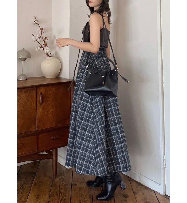 MERCURYDUO「フェイクレザービスチェドッキングキャミワンピース」|ワンピース|