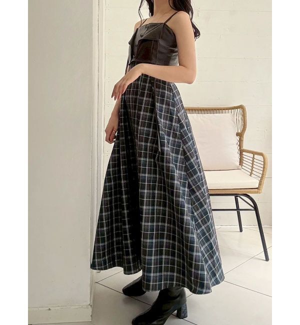 MERCURYDUO「フェイクレザービスチェドッキングキャミワンピース」|ワンピース|