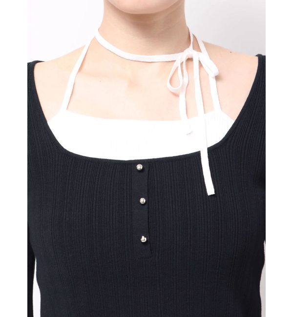 MERCURYDUO「マルチウェイリボンレイヤードライクニット」|ニット・セーター|