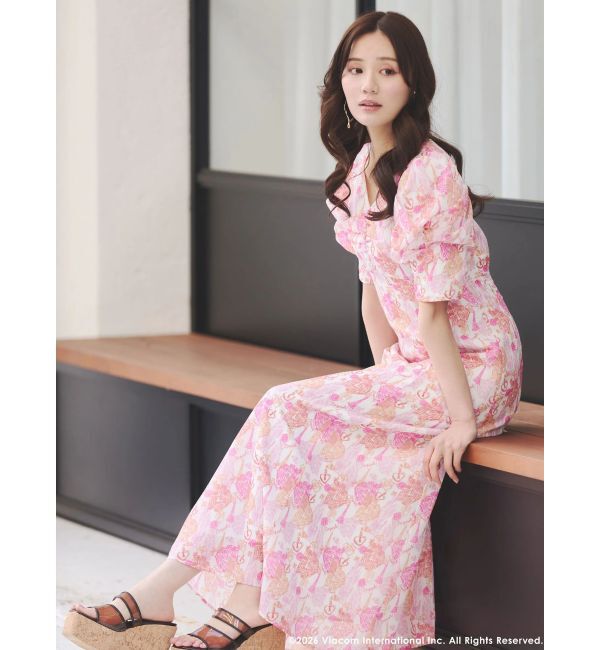 MERCURYDUO「【EMILY IN PARISコラボ】エミリープリントフレアワンピース」|ワンピース|