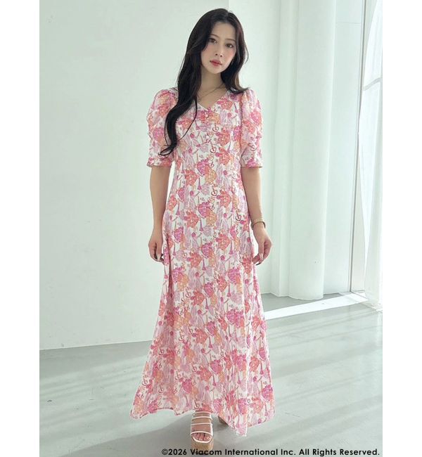 MERCURYDUO「【EMILY IN PARISコラボ】エミリープリントフレアワンピース」|ワンピース|