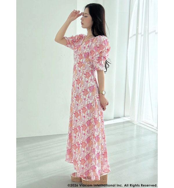 MERCURYDUO「【EMILY IN PARISコラボ】エミリープリントフレアワンピース」|ワンピース|