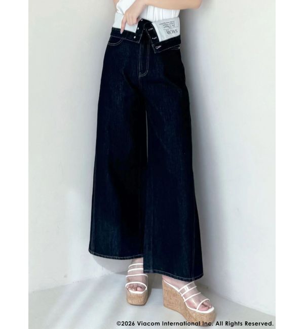 MERCURYDUO「【EMILY IN PARISコラボ】2WAYハイウエストワイドデニムパンツ」|その他|