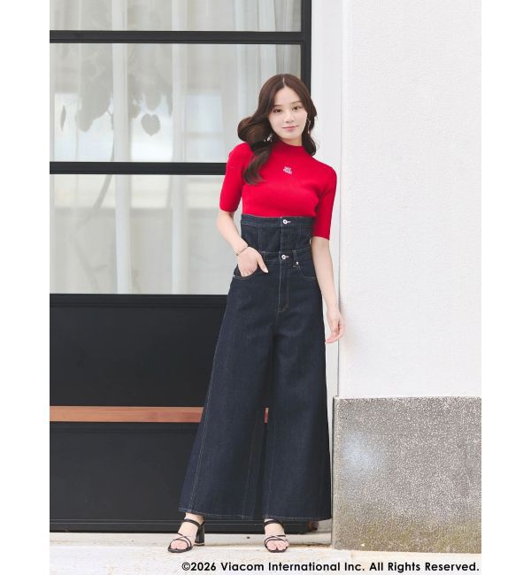 MERCURYDUO「【EMILY IN PARISコラボ】2WAYハイウエストワイドデニムパンツ」|その他|