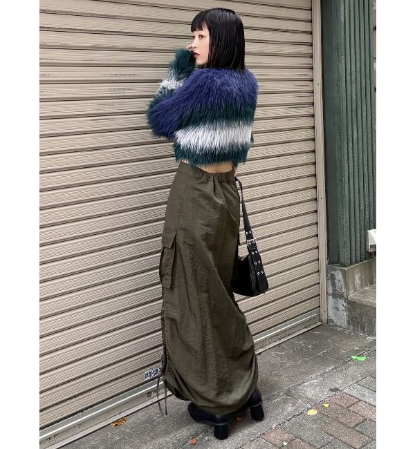 MURUA「シャイニーカーゴマキシスカート」|スカート|