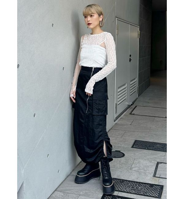 MURUA「シャイニーカーゴマキシスカート」|スカート|