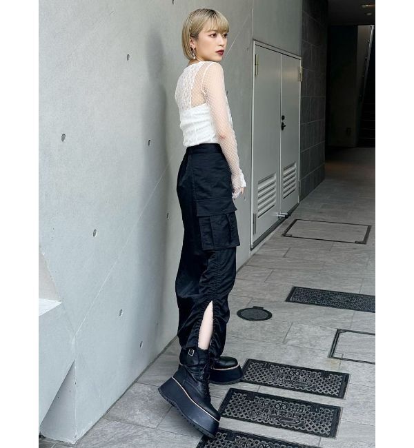 MURUA「シャイニーカーゴマキシスカート」|スカート|