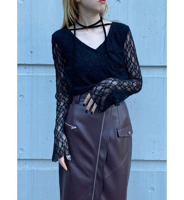 MURUA「カシュクールレーストップス」|Tシャツ・カットソー|