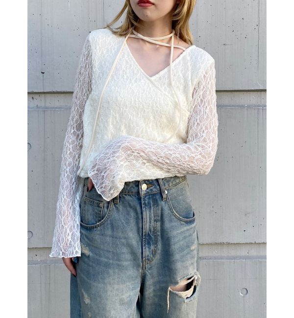 MURUA「カシュクールレーストップス」|Tシャツ・カットソー|