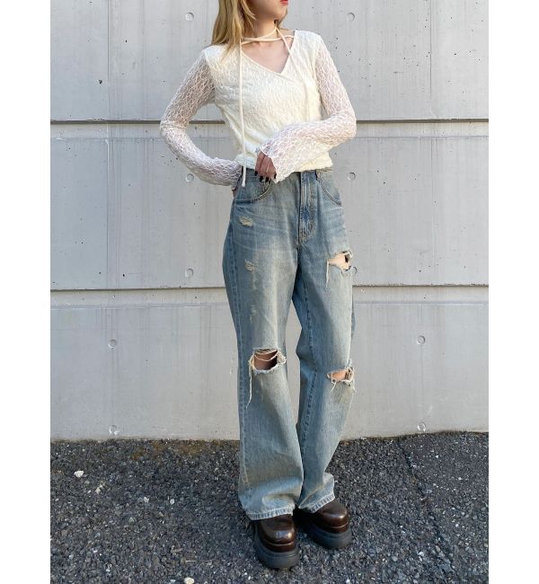 MURUA「カシュクールレーストップス」|Tシャツ・カットソー|