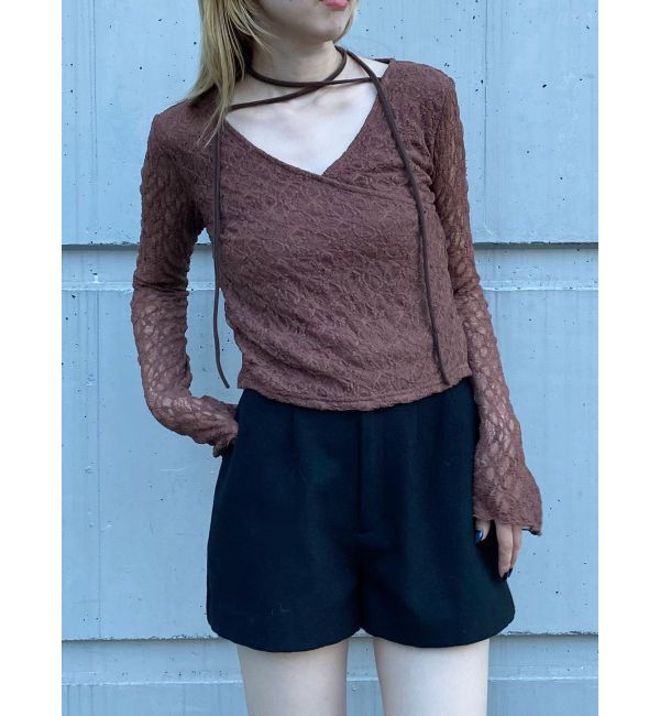 MURUA「カシュクールレーストップス」|Tシャツ・カットソー|