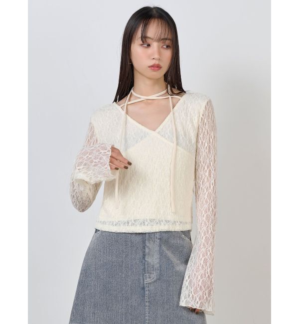 MURUA「カシュクールレーストップス」|Tシャツ・カットソー|