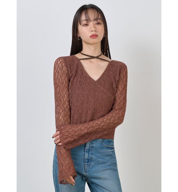 MURUA「カシュクールレーストップス」|Tシャツ・カットソー|