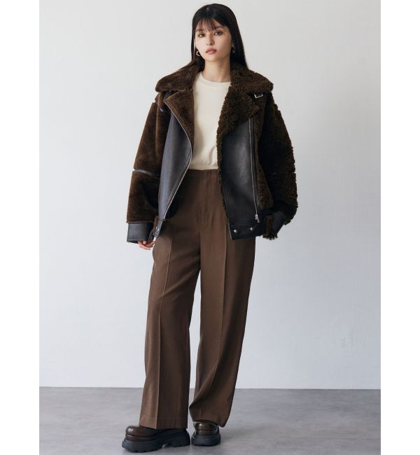 MURUA「ミックスファーフェイクムートン」|ブルゾン・スタジャン|