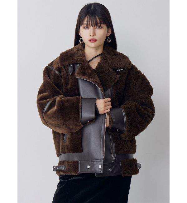 MURUA「ミックスファーフェイクムートン」|ブルゾン・スタジャン|