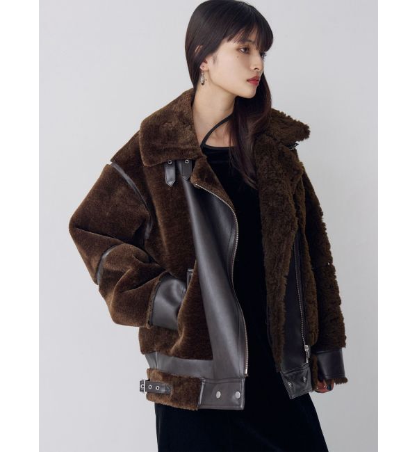 MURUA「ミックスファーフェイクムートン」|ブルゾン・スタジャン|