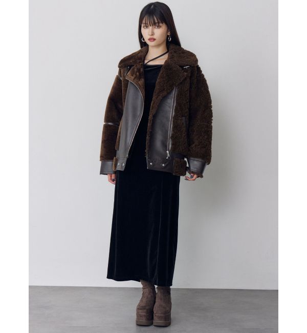 MURUA「ミックスファーフェイクムートン」|ブルゾン・スタジャン|