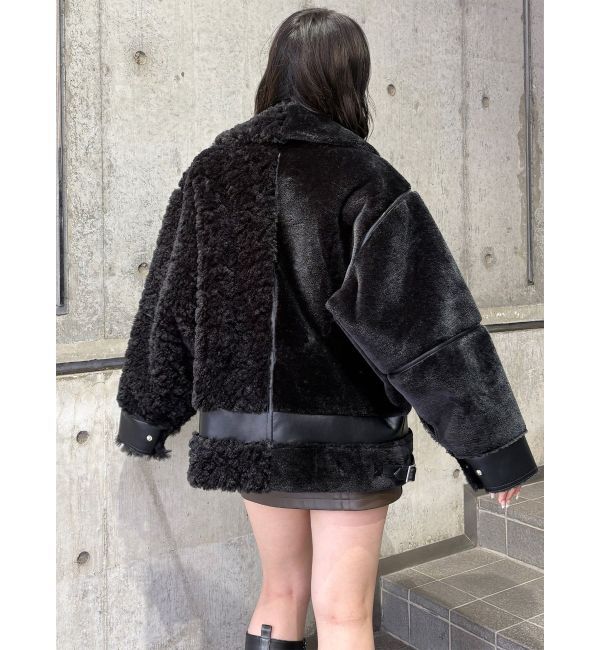 MURUA「ミックスファーフェイクムートン」|ブルゾン・スタジャン|