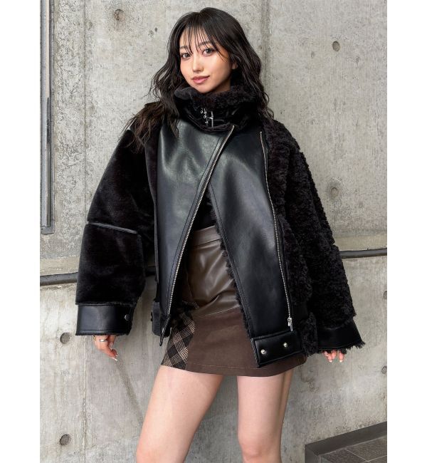 MURUA「ミックスファーフェイクムートン」|ブルゾン・スタジャン|